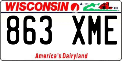 WI license plate 863XME