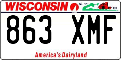 WI license plate 863XMF