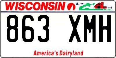 WI license plate 863XMH