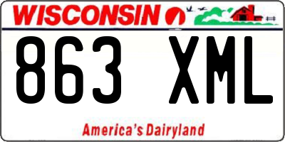 WI license plate 863XML