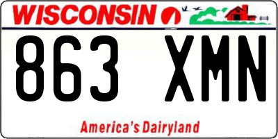 WI license plate 863XMN