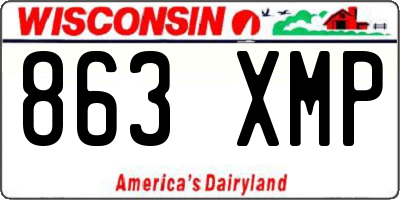WI license plate 863XMP