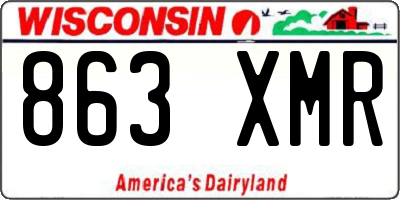 WI license plate 863XMR