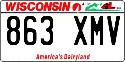 WI license plate 863XMV