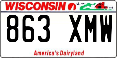 WI license plate 863XMW