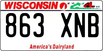 WI license plate 863XNB