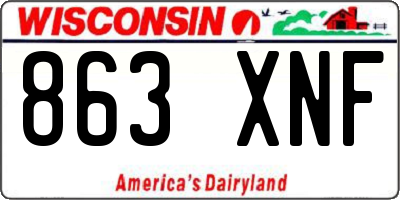 WI license plate 863XNF