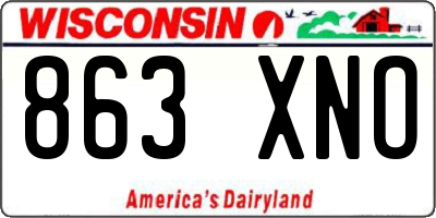 WI license plate 863XNO