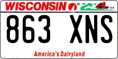 WI license plate 863XNS