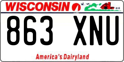 WI license plate 863XNU