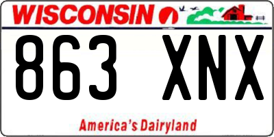 WI license plate 863XNX