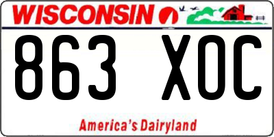 WI license plate 863XOC