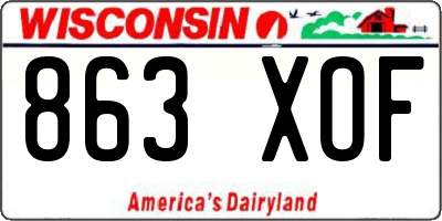 WI license plate 863XOF
