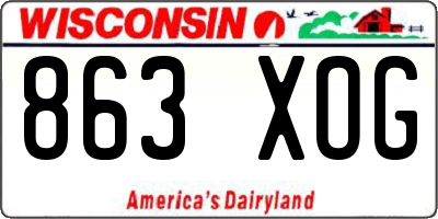 WI license plate 863XOG