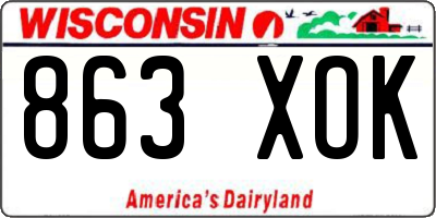 WI license plate 863XOK