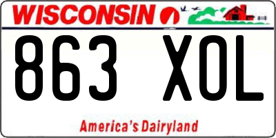 WI license plate 863XOL
