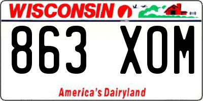 WI license plate 863XOM