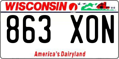 WI license plate 863XON