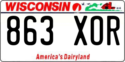 WI license plate 863XOR