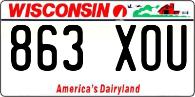 WI license plate 863XOU