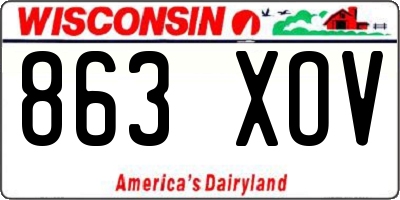 WI license plate 863XOV