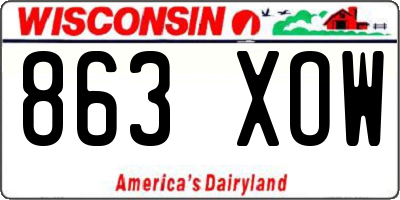 WI license plate 863XOW