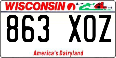 WI license plate 863XOZ