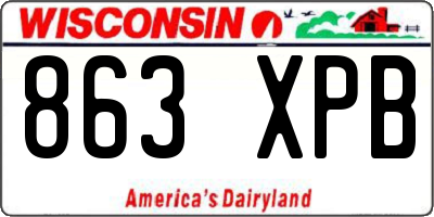 WI license plate 863XPB