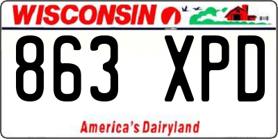 WI license plate 863XPD