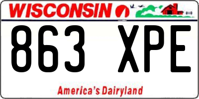 WI license plate 863XPE