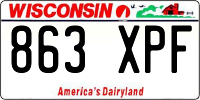 WI license plate 863XPF