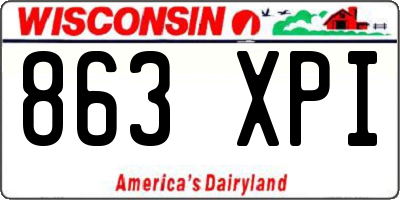 WI license plate 863XPI