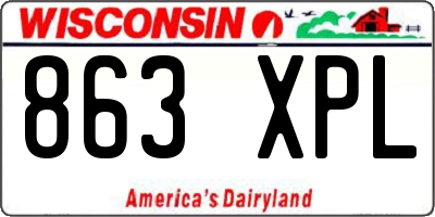WI license plate 863XPL