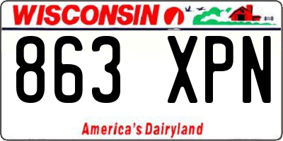 WI license plate 863XPN
