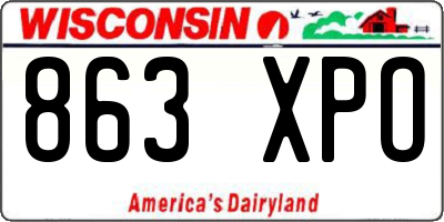 WI license plate 863XPO