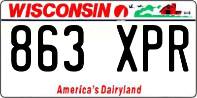 WI license plate 863XPR