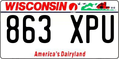 WI license plate 863XPU