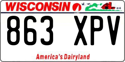 WI license plate 863XPV