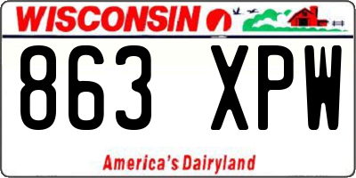 WI license plate 863XPW