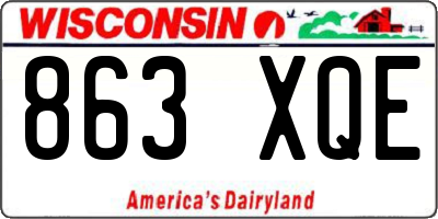 WI license plate 863XQE