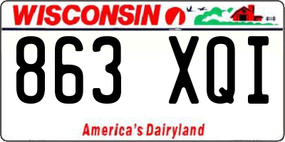 WI license plate 863XQI