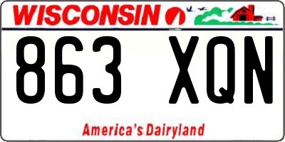 WI license plate 863XQN