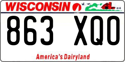 WI license plate 863XQO