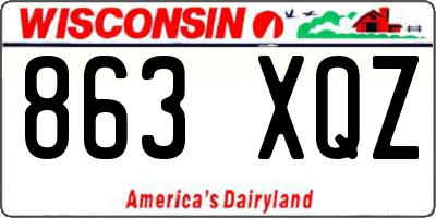 WI license plate 863XQZ