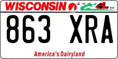 WI license plate 863XRA