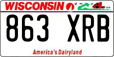 WI license plate 863XRB