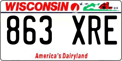WI license plate 863XRE
