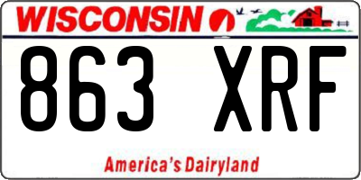 WI license plate 863XRF