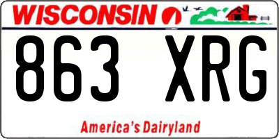 WI license plate 863XRG