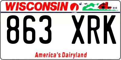 WI license plate 863XRK